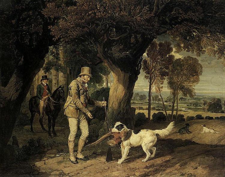 James Ward John Levett Receiving Pheasant from Retriever on HIs Estate at Wychnor, china oil painting image